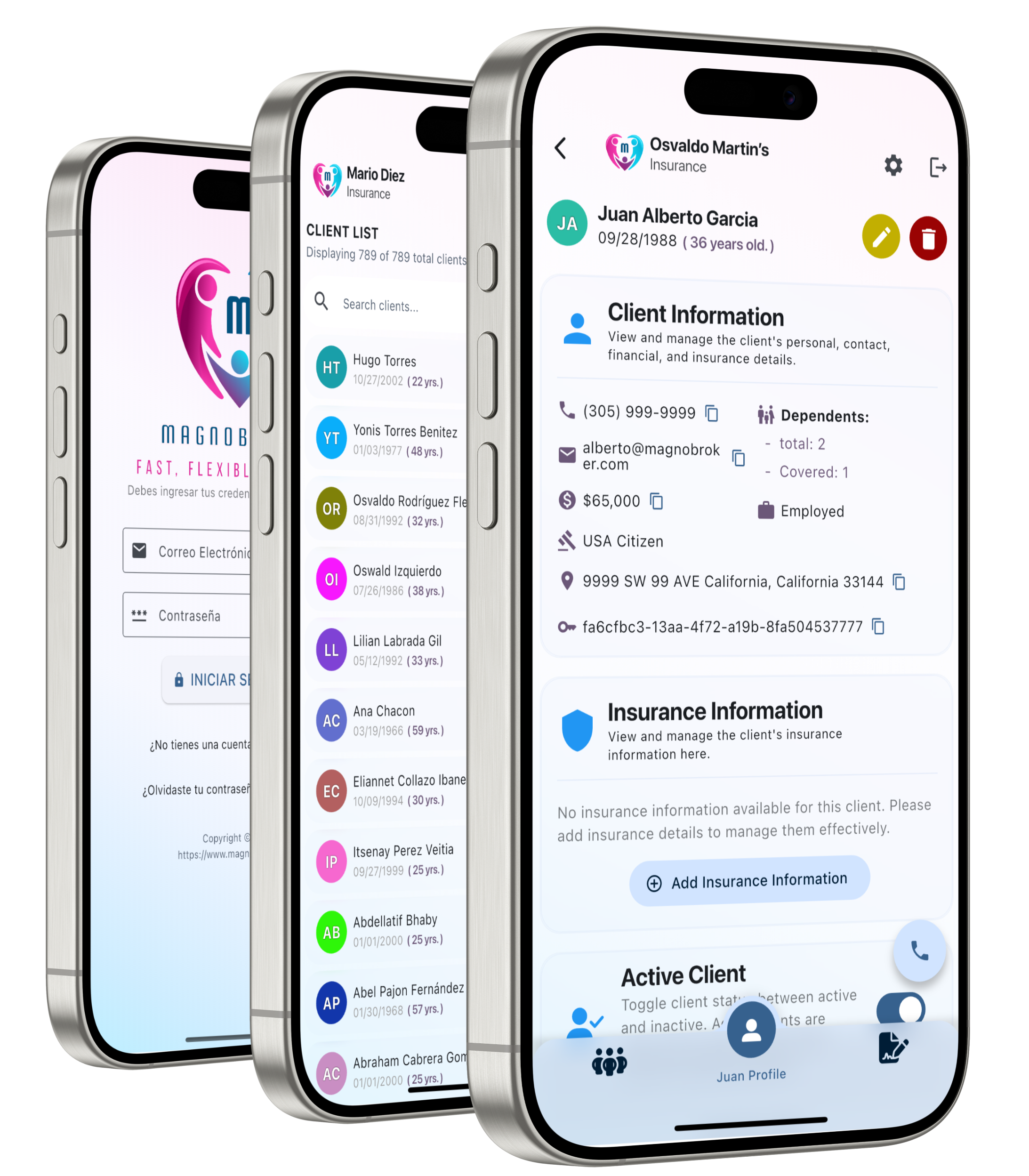 Aplicación Magnobroker en iPhone
